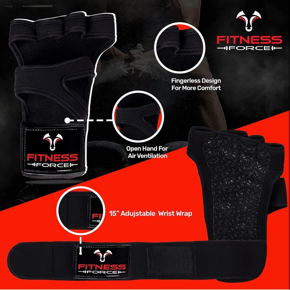 Ventilated Gym Gloves for Men with Built-in Wrist Support for Workouts Gloves